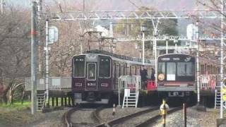 【阪急電鉄】8300系8311F×6R％嵐山線運用＠嵐山('09/12)