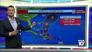Tropical Storm Fiona forecast to turn north, move away from Florida