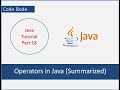 Operators In Java | All Operators Summarized | Java Tutorials | Code Bode