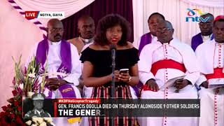 Charlene Ruto conveys young people's condolences at CDF General Ogolla's burial service