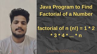 Java Program to Find Factorial of a Number#coding #numbers #factorial #javaprogramming #javaprogram