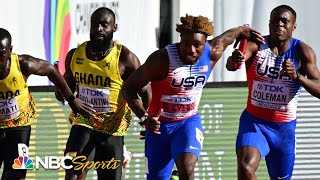 Noah Lyles and Christian Coleman lead Team USA into 4x100 relay finals at Worlds | NBC Sports