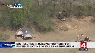 Dig resumes in Macomb Township for possible victims of killer Arthur Ream