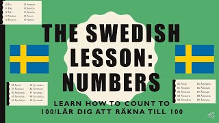 Learn how to count to 100 in Swedish: Lär dig räkna till 100