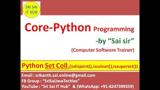 Python Set Collection with isdisjoint(), issubset(), issuperset() Functions || Python Sets || #112