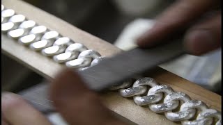 making a silver necklaces cuban link chain / 100돈 쿠반체인 만들기