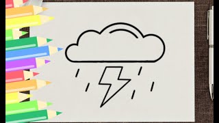How to draw Thunderstorm |  Raining Cloud  Step By Step | How To Draw the Lightning Cloud