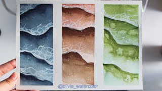 How to paint ocean wave with watercolor? 如何画海浪水彩？