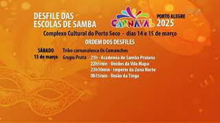 DEFINIDA ORDEM DOS DESFILES DO CARNAVAL DE PORTO ALEGRE