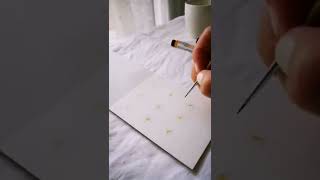 Timelapse:Painting Miniature Daisies with watercolors Daniel Smith and bamboo watercolour sketchbook
