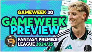 BUY GORDON \u0026 WOOD? 🤔 | MY FPL GAMEWEEK 20 PREVIEW | Fantasy Premier League Tips 2024/25