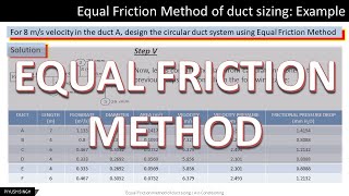 Equal friction method of duct sizing | Air handling systems | Air-Conditioning