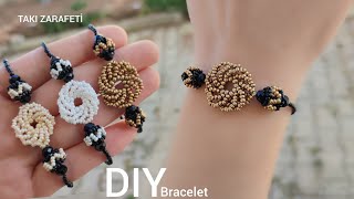 Seed beads bracelet. How to make beaded bracelet. Beading tutorial /Kum boncuk ile bileklik yapımı.