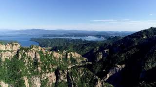 Aerial view of Miyun Reservoir lake in Beijing, China in 4k | Unwind Free Stock Video