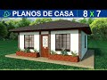 Plano de Casa 8x7M Pequeña ECONÓMICA 2 Habitaciones