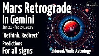 Mars Retrograde in Gemini 2025 | Jan 21- Feb 24 | Vedic Astrology Predictions #marsretrograde