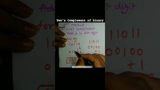 How to 2's complement of binary/ Two's complement #numbersystem #complement #shorts #ytshorts