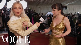 Rachel Brosnahan on Her 70 Pound Met Dress | Met Gala 2022 With Emma Chamberlain | Vogue