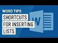 Word Quick Tip: Shortcuts for Inserting Lists
