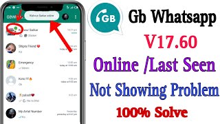 GB whatsapp Me Online Not Showing Problem 2024|Gb whatsapp Last Seen Not Showing Problam 2024|🔒