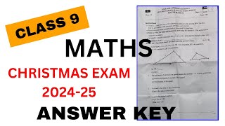 CLASS 9 Maths CHRISTMAS EXAM QUESTION PAPER \u0026 ANSWER KEY 2024 | Christmas Exam Answer Key