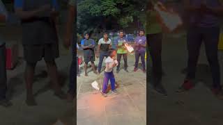 Six years old Aathiran fire silambam #stickmansilambam #shorts #kalaripayattu #karrasamu