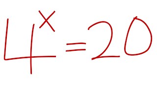 USA 🇺🇸 CAN YOU SOLVE THIS EXPONENTIAL EQUATION 4^X = 20 ?