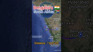 Bengaluru to South Africa flight Route ✈️ || Emirates Airlines || EK567 || #emiratesairlines