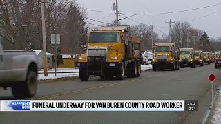 Funeral underway for Van Buren County road worker