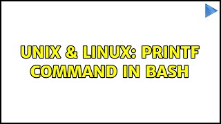 Unix & Linux: printf command in bash (2 Solutions!!)