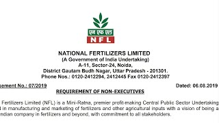 NFL Non Executive Recruitment 2019 for Bhatinda, Panipat, Vijaipur, Nangal, Corporate Office Noida