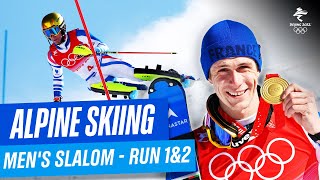 Alpine Skiing - Men's Slalom - Run 1&2 | Full Replay | #Beijing2022