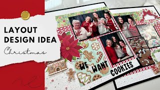 Christmas Layout Idea with Sale Paper and Embellishments