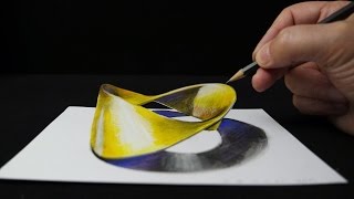Gold Strip, 3D Optical Illusion Drawing by Vamos
