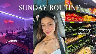 sunday reset routine: pilates, cleaning & grocery shopping