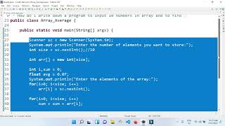 Program to Calculate Average Using Arrays