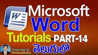 Ms Word Tutorials in Telugu Part - 14 || LEARN COMPUTER TELUGU VIDEOS