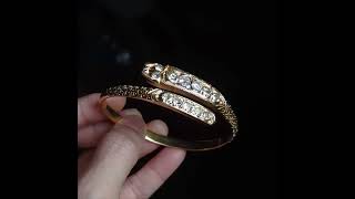 Gem Gardener: OEC Snake Diamond Bangle Cuff Antique