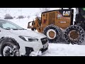 subaru xv crosstrek emergency tire traction aid testing snow chains