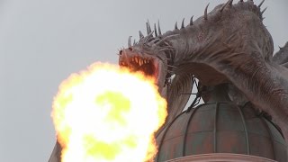 Fire Breathing Dragon Atop Gringotts Stuns Crowd Inside Diagon Alley At