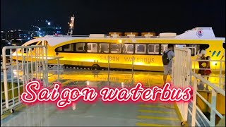 Saigon waterbus on the river in Ho Chi Minh city Vietnam