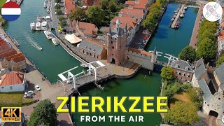 ZIERIKZEE │NETHERLANDS. Immerse yourself in Zierikzee's majestic beauty: striking 4K aerial shots.