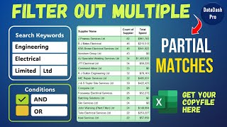 Multiple Partial Search with AND/OR Conditions in Excel