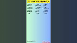 Boy Names That Start With ‘V’ 👦 #shorts #babyboynames #viral #trending