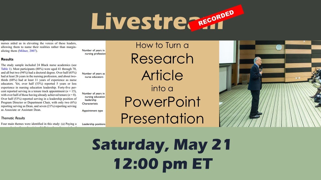 How To Turn A Research Article Into A PowerPoint Presentation ...