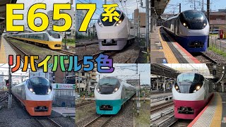 🟥E657系　リバイバル全5色の動画