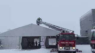 Maltempo sulla Marca, ecco il Covid point di Conegliano bloccato dalla neve