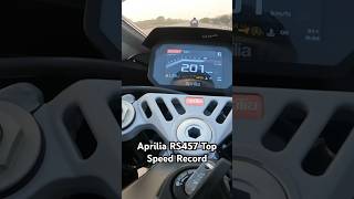 Aprilia RS457 Top Speed Record 201 km/hr 🚀