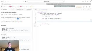 Leetcode Solution - 1748 Sum of Unique Elements