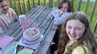 Ava's 12th Birthday Opening Presents, Glamping Fun & Cake! Fun Family Three Ava Isla and Olivia